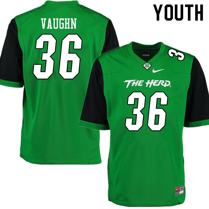 Youth #36 Ivan Vaughn Marshall Thundering Herd College Football Jerseys Sale-Gren - Click Image to Close